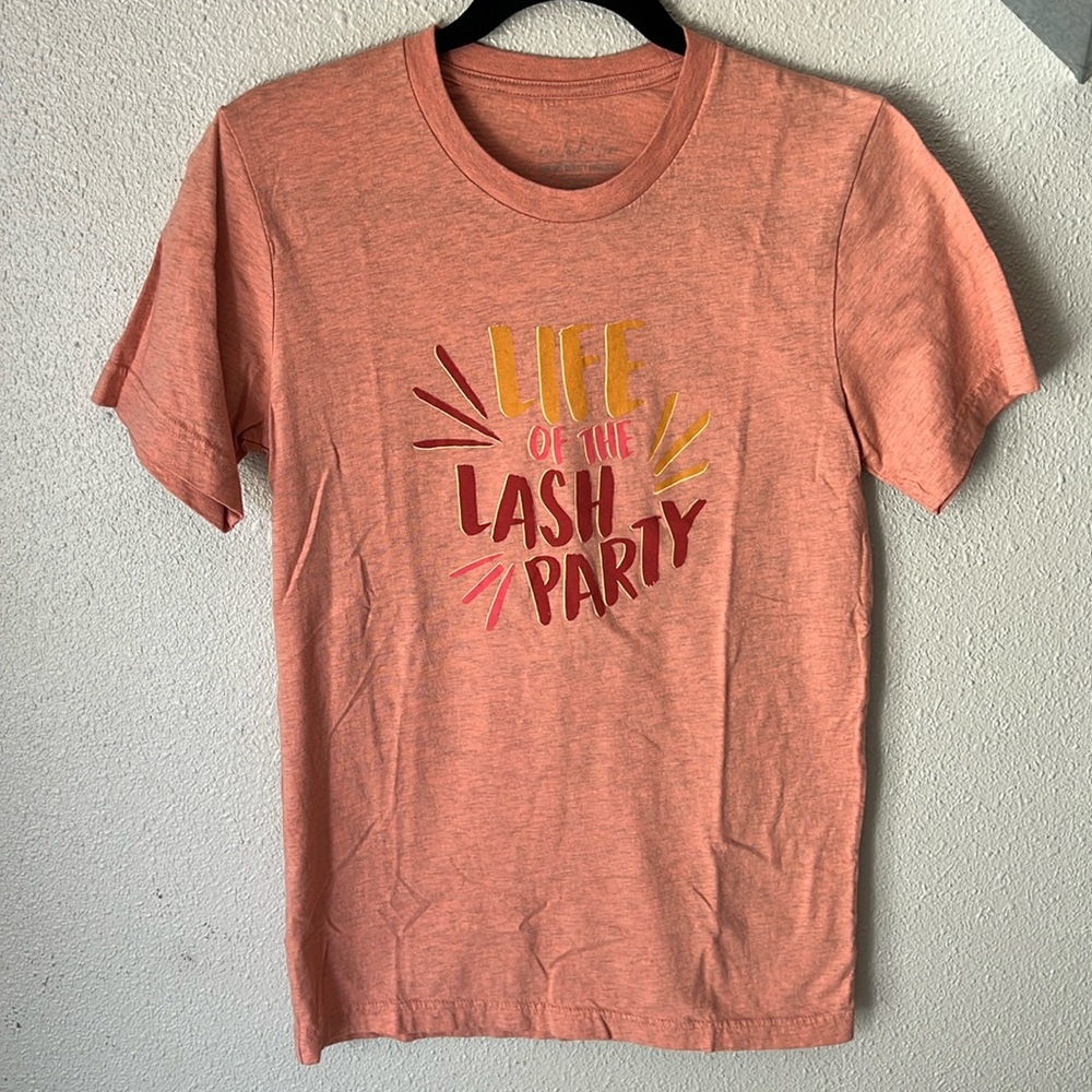 Peach Size Medium Life of the Lash Party T-Shirt Dear Lash + Love